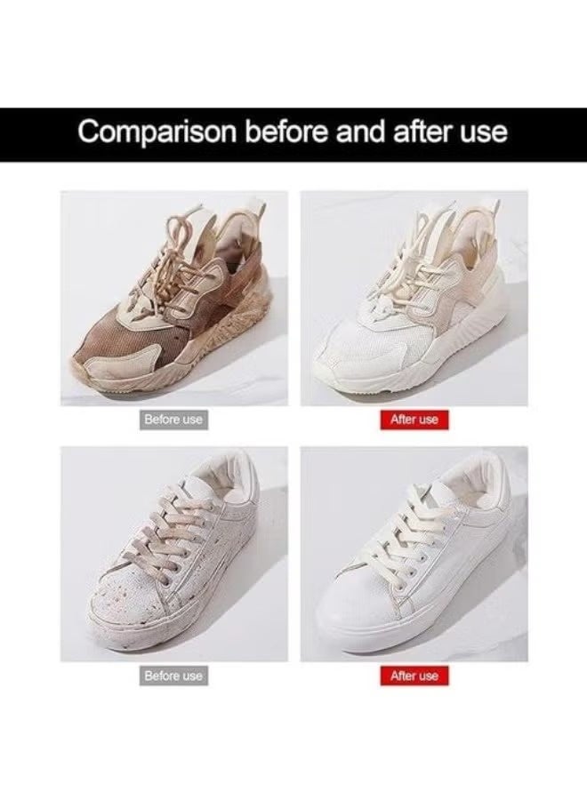 Instant White 3-in-1 Shoe Cleaner (Brush, Sponge & Foam) - Powerful Yellowing & Whitening Remover with Bio-Enzyme Technology | Gentle formula for deep cleaning all types of shoes: canvas, sports, and leather, without washing or damaging the fabric. - Image 4